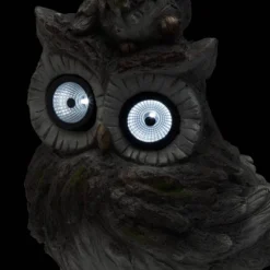 15" Solar Owls LED Light Magnesium Oxide Statue Brown - Alpine Corporation -Home Decor Series Store GUEST 8c8d4eac 821c 4886 9756 76f27426aa09