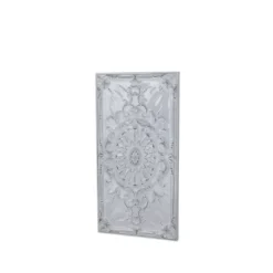 Metal Scroll Wall Decor With Embossed Details White - Olivia & May -Home Decor Series Store GUEST 8d7a84bb ccd6 485e af4c cfbb0b5101e3