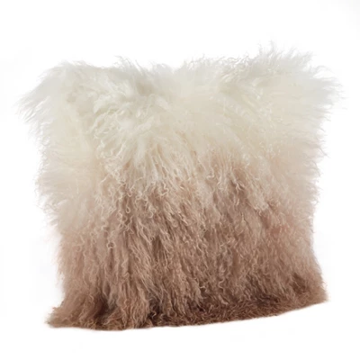 Saro Lifestyle Mongolian Collection Mongolian Lamb Fur Wool Throw Pillow, Poly Filled 3 Saro Lifestyle Mongolian Collection Mongolian Lamb Fur Wool Throw Pillow, Poly Filled - Image 3