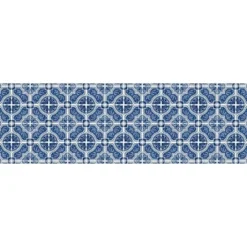 FlorArt French Quarter Low Profile Easy Clean Kitchen Mat Blue/White - Bungalow Flooring -Home Decor Series Store GUEST 8eb394cf de98 48ab 90c4 18452ae94abe