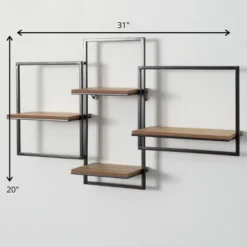Sullivans Quadrate Open Wood Wall Shelf 20"H Black 6 Sullivans Quadrate Open Wood Wall Shelf 20"H Black -Home Decor Series Store GUEST 8f1fc26f 91d5 41eb bb3c e95346099fcd