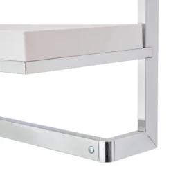 9" X 15" Wall Mount Shelf Unit With Towel Rack And Tray Chrome/White - Danya B. -Home Decor Series Store GUEST 8f408740 ac48 443d be2b 53aa321d6bc4