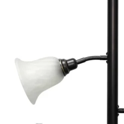 Torchiere Floor Lamp With 2 Reading Lights And Scalloped Glass Shades Restoration Bronze/White - Lalia Home -Home Decor Series Store GUEST 8fe4a0e0 045c 4c63 913a be4b640e8235