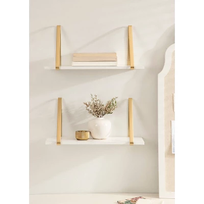 2pk 18" Soloman Wooden Shelves With Brackets White - Kate & Laurel All Things Decor 8 2pk 18" Soloman Wooden Shelves With Brackets White - Kate & Laurel All Things Decor - Image 8