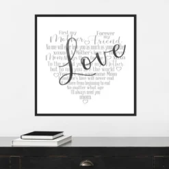 22" X 22" Mother's Day Heart Love By Cynthia Coulter Framed Canvas Wall Art Black - Amanti Art -Home Decor Series Store GUEST 90035a32 6122 4eff 9618 003073210a96