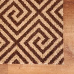 2'x3' ColorStar Greek Grid Door Mat Chocolate - Bungalow Flooring -Home Decor Series Store GUEST 9006bea8 031e 4b09 aa22 dd11593aa6eb