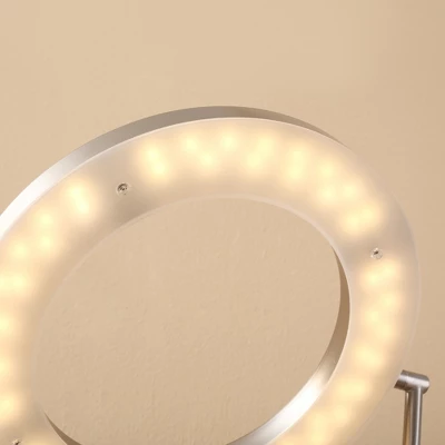 HOMCOM Modern LED 2 Light Floor Lamp, Tall Standing Lamp With Rotatable Ring Light And Height Adjustable Side Light For Living Room Or Bedroom, Silver 4 HOMCOM Modern LED 2 Light Floor Lamp, Tall Standing Lamp With Rotatable Ring Light And Height Adjustable Side Light For Living Room Or Bedroom, Silver - Image 4