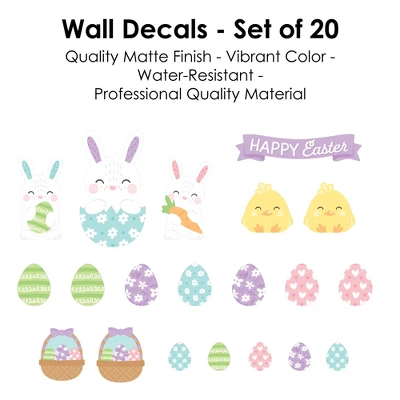 Big Dot Of Happiness Spring Easter Bunny - Peel And Stick Nursery And Home Decor Vinyl Wall Art Stickers - Wall Decals - Set Of 20 5 Big Dot Of Happiness Spring Easter Bunny - Peel And Stick Nursery And Home Decor Vinyl Wall Art Stickers - Wall Decals - Set Of 20 - Image 5