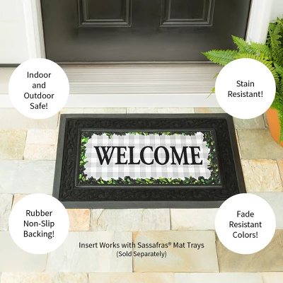 Evergreen Boxwood Framed Plaid Sassafras Indoor Outdoor Switch Doormat 10 X 22 Gray 4 Evergreen Boxwood Framed Plaid Sassafras Indoor Outdoor Switch Doormat 10 X 22 Gray - Image 4