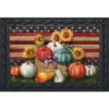 Briarwood Lane Patriotic Pumpkins Autumn Doormat Sunflowers Indoor / Outdoor 30" X 18"
