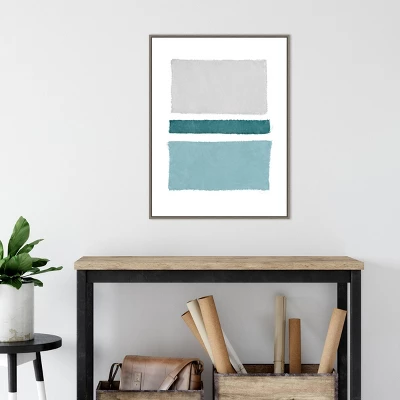22" X 30" Painted Weaving V Blue Green By Piper Rhue Framed Canvas Wall Art Gray Wash - Amanti Art 4 22" X 30" Painted Weaving V Blue Green By Piper Rhue Framed Canvas Wall Art Gray Wash - Amanti Art - Image 4