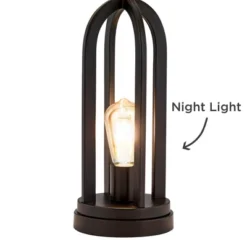 360 Lighting Marcel Industrial Table Lamps 24 1/4" High Set Of 2 Black Metal With USB Port LED Nightlight Peanut Shade For Bedroom Living Room Desk 7 360 Lighting Marcel Industrial Table Lamps 24 1/4" High Set Of 2 Black Metal With USB Port LED Nightlight Peanut Shade For Bedroom Living Room Desk -Home Decor Series Store GUEST 939f96df 1631 4b7a b9ae a792383a37c5