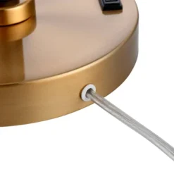 Possini Euro Design Carlyle Modern Mid Century Desk Lamp 30 1/2" Tall Gold With USB And AC Power Outlet In Base Double Drum Shades For Living Room -Home Decor Series Store GUEST 946733fe a03d 41f5 9495 65ccdb32532e