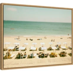 Home Decor Series Store 35 24" X 18" Seaside 3 By Carina Okula Framed Canvas Wall Art - Amanti Art