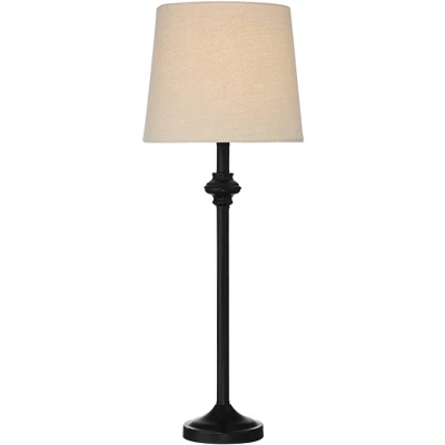 360 Lighting Carter Rustic Farmhouse 3 Piece Table Floor Lamp Set Black Metal Cream Fabric Tapered Drum Shade For Living Room Bedroom Office House 6 360 Lighting Carter Rustic Farmhouse 3 Piece Table Floor Lamp Set Black Metal Cream Fabric Tapered Drum Shade For Living Room Bedroom Office House - Image 6