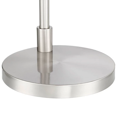 Possini Euro Design Modern Floor Lamps 60" Tall Set Of 2 With Tray Table USB Port Nickel Silver Organza White Linen Shades For Living Room 5 Possini Euro Design Modern Floor Lamps 60" Tall Set Of 2 With Tray Table USB Port Nickel Silver Organza White Linen Shades For Living Room - Image 5