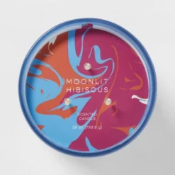 28oz Glass Moonlit Hibiscus Candle Light Blue - Opalhouse™ -Home Decor Series Store GUEST 9562dc6d 4e42 481c 91d9 1f68f9f8ac72