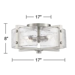 Possini Euro Design Prane Modern Industrial Ceiling Light Semi Flush Mount Fixture 17" Wide Brushed Nickel 4-Light Warped Glass For Bedroom Kitchen 14 Possini Euro Design Prane Modern Industrial Ceiling Light Semi Flush Mount Fixture 17" Wide Brushed Nickel 4-Light Warped Glass For Bedroom Kitchen -Home Decor Series Store GUEST 968afca0 1c02 432c 9354 62d2a6a517c1