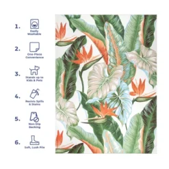 NuLOOM Nevaya Machine Washable Floral Leaves Area Rug -Home Decor Series Store GUEST 96eee16b 6682 4287 8ae7 b3c04ab53d54