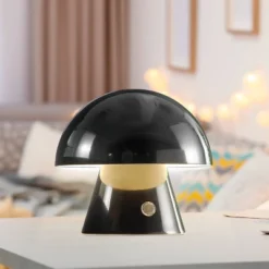 7" Porcini Contemporary Bohemian Rechargeable/Cordless Iron Integrated LED Mushroom Table Lamp - JONATHAN YFeb -Home Decor Series Store GUEST 9745649e 3fb3 4125 9110 553616e0e0e5