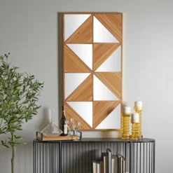 Wood Geometric Triangle Mirrored Wall Decor Light Brown - Novogratz 11 Wood Geometric Triangle Mirrored Wall Decor Light Brown - Novogratz -Home Decor Series Store GUEST 97b4cf5f 3e7c 4597 86b0 4ef534e048a6