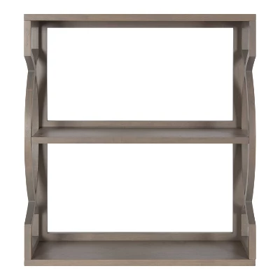 25" X 28" Raines Wood Decorative Wall Shelf Gray - Kate & Laurel All Things Decor 1 25" X 28" Raines Wood Decorative Wall Shelf Gray - Kate & Laurel All Things Decor