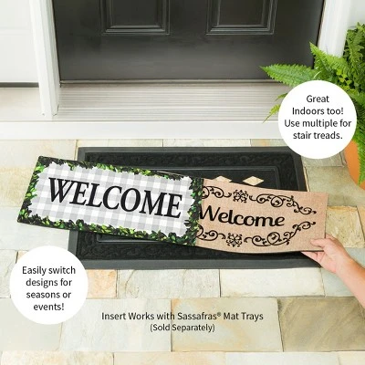 Evergreen Boxwood Framed Plaid Sassafras Indoor Outdoor Switch Doormat 10 X 22 Gray 3 Evergreen Boxwood Framed Plaid Sassafras Indoor Outdoor Switch Doormat 10 X 22 Gray - Image 3