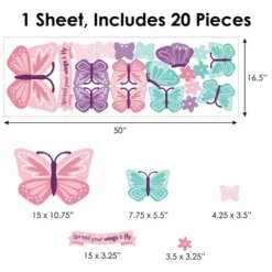 Big Dot Of Happiness Beautiful Butterfly - Peel And Stick Nursery And Kids Room Vinyl Wall Art Stickers - Wall Decals - Set Of 20 -Home Decor Series Store GUEST 9a81df76 b2e8 480c 8deb 07f8a9e5d16c