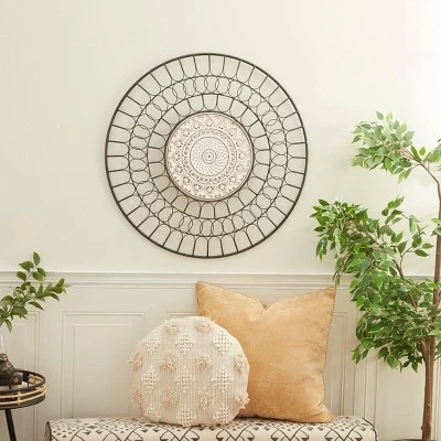 Metal Abstract Carved Design Wall Decor Black - Olivia & May 1 Metal Abstract Carved Design Wall Decor Black - Olivia & May