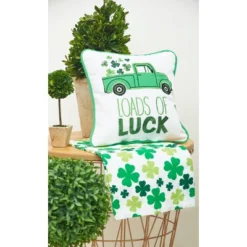 C&F Home 10" X 10" Loads Of Luck Embroidered Throw Pillow