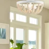 15" Delilah Boho Semi-Flush Mount Pendant White - River Of Goods