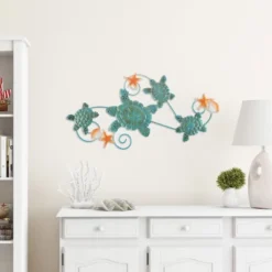 Hastings Home Sea Turtles With Shells And Starfish Nautical 3D Metal Hanging Wall Art -Home Decor Series Store GUEST 9c9062b9 901b 4a65 87d9 7573de62bf30