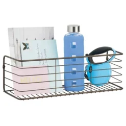 MDesign Wide Metal Wall Mount Storage Organizer Display Shelf - 2 Pack, Black -Home Decor Series Store GUEST 9d40028e b898 4ade a747 784d2bc78ce3