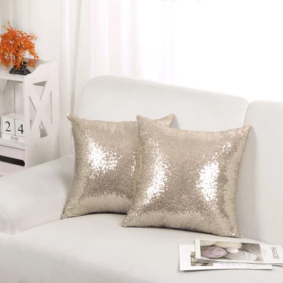 PiccoCasa Sequin Throw Pillow Covers Glitzy Cushion Covers Shiny Sparkling Satin Pillowcase 2 Pcs 5 PiccoCasa Sequin Throw Pillow Covers Glitzy Cushion Covers Shiny Sparkling Satin Pillowcase 2 Pcs - Image 5
