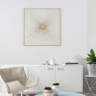 LuxenHome Gold Abstract Flower Square Metal Wall Art 3 LuxenHome Gold Abstract Flower Square Metal Wall Art - Image 3