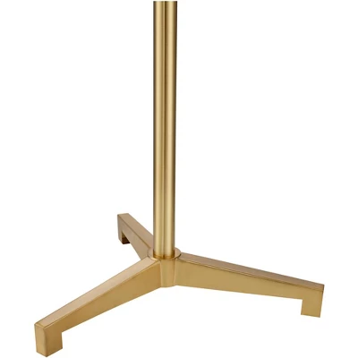 Possini Euro Design Encino Modern Tripod Floor Lamp Standing 60" Tall Brass Gold Metal Off White Fabric Drum Shade For Living Room Bedroom Office Home 3 Possini Euro Design Encino Modern Tripod Floor Lamp Standing 60" Tall Brass Gold Metal Off White Fabric Drum Shade For Living Room Bedroom Office Home - Image 3