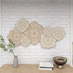 Farmhouse Wood Floral Intricately Carved Wall Decor White - Olivia & May -Home Decor Series Store GUEST 9f0d8cbc ac68 4c82 b7c3 78a2b0e12553