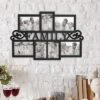 Hastings Home Family Collage Picture Frame With Text Design And 7 Openings For Three 4x6 And Four 5x7 Photos - 23.5" X 16", Black