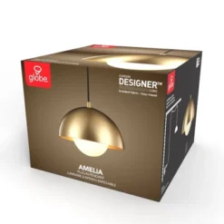 Amelia 1-Light Matte Brass Plug-In Pendant Lighting With Frosted Glass Shade - Globe Electric -Home Decor Series Store GUEST a09cbc8f bcf1 4171 8c19 2fee21c35736