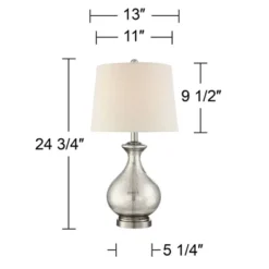 360 Lighting Albert Modern Table Lamp 24 3/4" High Mercury Glass Gourd Oatmeal Drum Shade For Bedroom Living Room Bedside Nightstand Office Kids House 14 360 Lighting Albert Modern Table Lamp 24 3/4" High Mercury Glass Gourd Oatmeal Drum Shade For Bedroom Living Room Bedside Nightstand Office Kids House -Home Decor Series Store GUEST a2fcc47f 37cd 419c b1be 94164787e8ac
