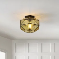 12.5" 1-Light Evelyn Vintage Farmhouse Iron/Glass LED Flush Mount Oil Rubbed Bronze - JONATHAN Y 13 12.5" 1-Light Evelyn Vintage Farmhouse Iron/Glass LED Flush Mount Oil Rubbed Bronze - JONATHAN Y -Home Decor Series Store GUEST a391ca0d 3cce 4b62 82dd 2be74fc56cba