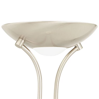 360 Lighting Canby Modern Torchiere Floor Lamp With Side Light 72" Tall Brushed Nickel Dimmable LED For Living Room Reading Bedroom Office House Home 2 360 Lighting Canby Modern Torchiere Floor Lamp With Side Light 72" Tall Brushed Nickel Dimmable LED For Living Room Reading Bedroom Office House Home - Image 2