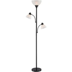 360 Lighting Bingham Modern Torchiere Floor Lamp With Side Lights 71 1/2" Tall Black Metal White Shade For Living Room Reading Bedroom Office House -Home Decor Series Store GUEST a3f44b97 7549 436e aa64 1a2d9fa6b1b3