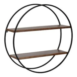 24" Diameter Sequoia Wood And Metal Round Wall Shelf - Kate & Laurel All Things Decor -Home Decor Series Store GUEST a3fb1e05 6807 4381 baff 5fe72a0f94e9