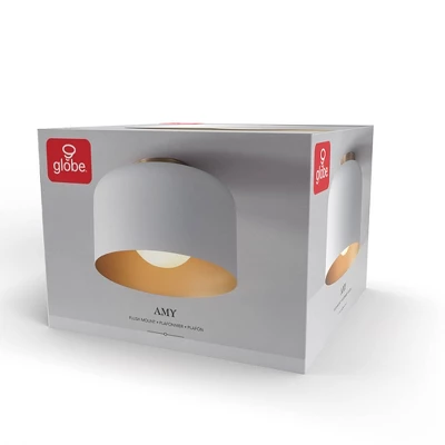 Amy 1-Light Matte White Flush Mount Ceiling Light With Inner Frosted Glass Shade - Globe Electric 4 Amy 1-Light Matte White Flush Mount Ceiling Light With Inner Frosted Glass Shade - Globe Electric - Image 4