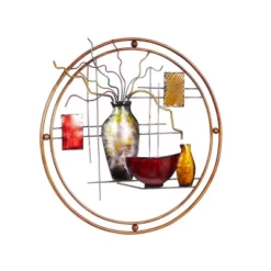 Metal Abstract Wall Decor With Vase Details - Olivia & May -Home Decor Series Store GUEST a478860b bf80 4b59 b54e 0940676ef900