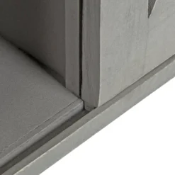 18" X 8" X 20" Decorative Farmhouse Cabinet With Barn Door And 3 Knobs Gray - Kate & Laurel All Things Decor -Home Decor Series Store GUEST a4990a06 8390 4dd3 a485 73651c1150a8