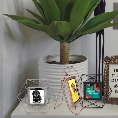 Northlight 8" Contemporary Hexagonal 4" X 4" Photo Picture Frame - Black 2 Northlight 8" Contemporary Hexagonal 4" X 4" Photo Picture Frame - Black - Image 2