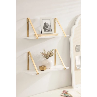2pk 18" Soloman Wooden Shelves With Brackets White - Kate & Laurel All Things Decor 6 2pk 18" Soloman Wooden Shelves With Brackets White - Kate & Laurel All Things Decor - Image 6