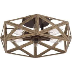 Possini Euro Design Moorcroft Modern Farmhouse Ceiling Light Semi Flush Mount Fixture 14 1/2" Wide Dark Wood Bronze 6-Light Hexagon Frame For Bedroom 12 Possini Euro Design Moorcroft Modern Farmhouse Ceiling Light Semi Flush Mount Fixture 14 1/2" Wide Dark Wood Bronze 6-Light Hexagon Frame For Bedroom -Home Decor Series Store GUEST a61002d5 086f 43ee 86de 5d4d73cd4298